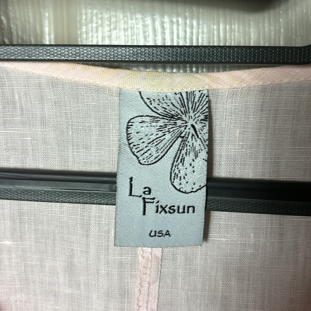 La Fixsun pale pink linen tunic EUC - Picture 4 of 10